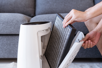 changing air filter in air purifier